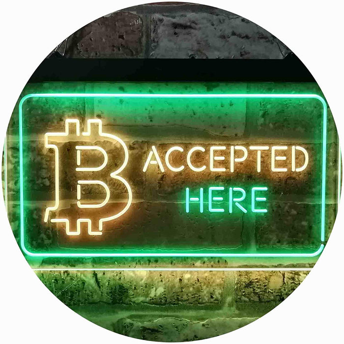 Bitcoin Accepted Here LED Light Sign - Way Up Gifts