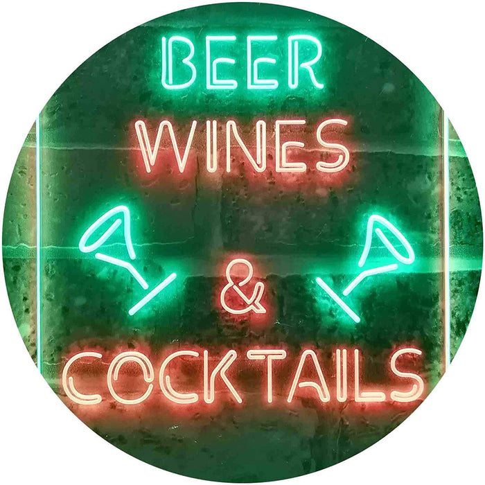 Beer Wine Cocktails LED Light Sign - Way Up Gifts