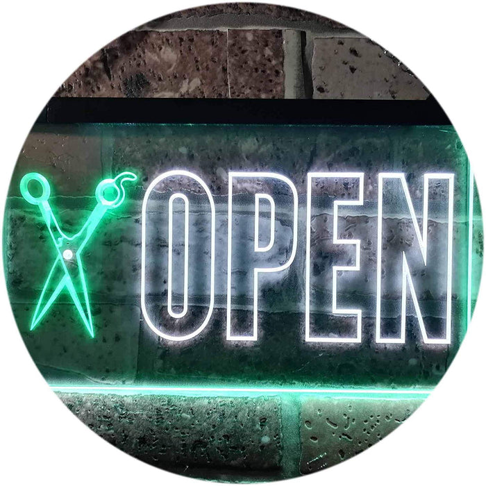 Barber Scissors Hair Cuts Open LED Light Sign - Way Up Gifts
