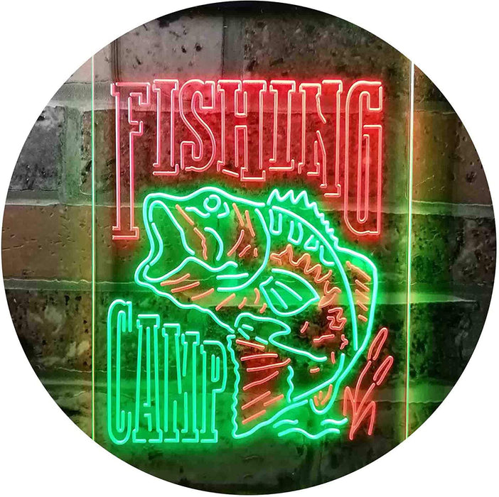 Fishing Camp Fish Cabin Decor LED Light Sign - Way Up Gifts