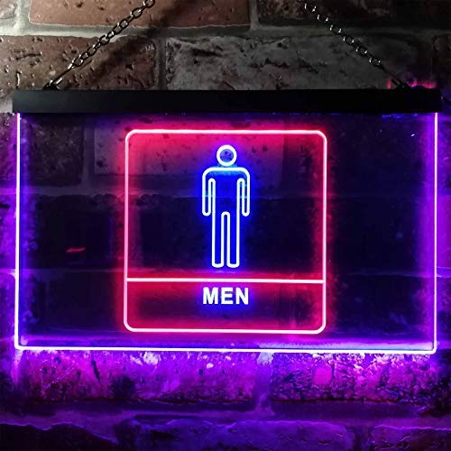 Men Bathroom Restroom LED Light Sign - LED Gift Works