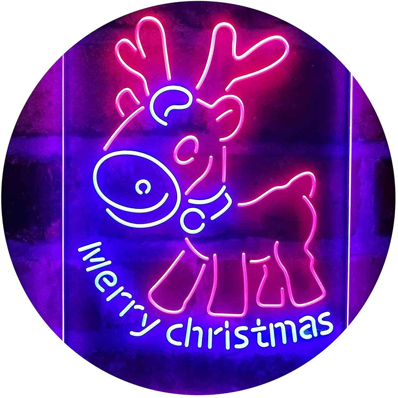 Merry Christmas Reindeer LED Light Sign - LED Gift Works