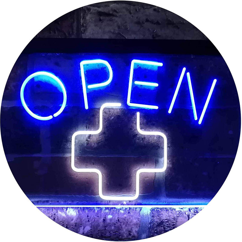 Open Medical Cross Dispensary LED Light Sign - LED Gift Works