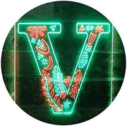 Family Name Letter V Monogram Initial LED Light Sign - LED Gift Works