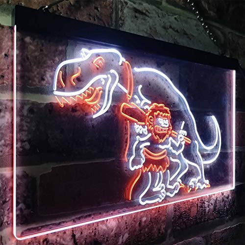 Caveman Dinosaur LED Light Sign - Way Up Gifts