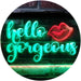 Lips Hello Gorgeous LED Light Sign - Way Up Gifts