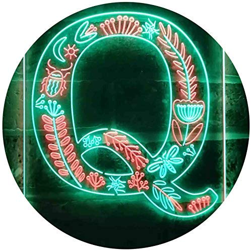 Family Name Letter Q Monogram Initial LED Light Sign - Way Up Gifts