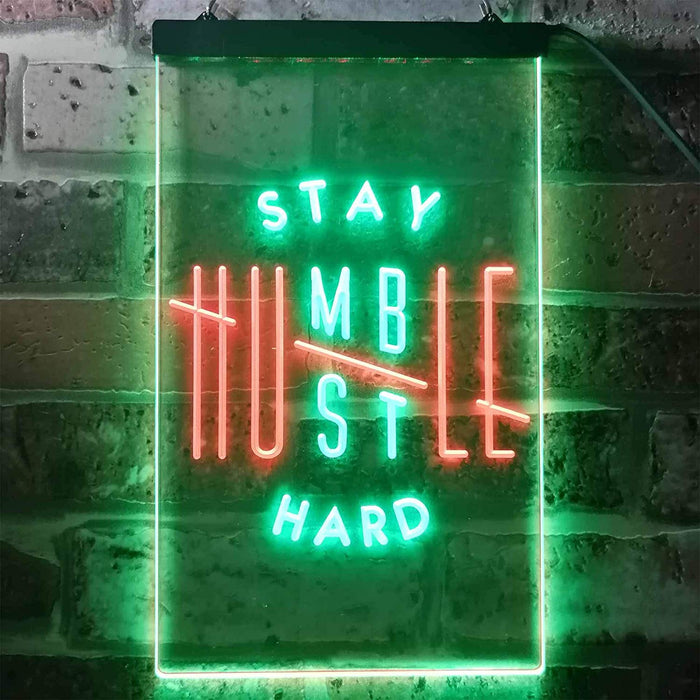 Motivational Quote Stay Humble Hustle Hard LED Light Sign - Way Up Gifts