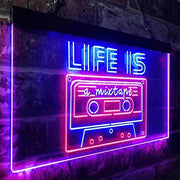 Life is a Mixtape Quotes Bedroom Decor LED Light Sign - LED Gift Works