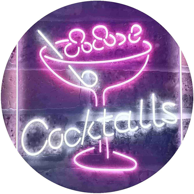 Cocktails Bar Glass LED Light Sign - LED Gift Works