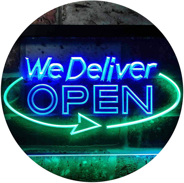 Open Delivery We Deliver LED Light Sign - Way Up Gifts