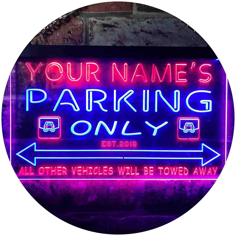 Personalized Parking Only LED Light Sign - LED Gift Works
