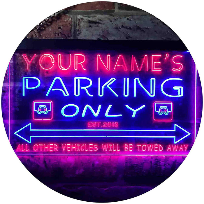Personalized Parking Only LED Light Sign - Way Up Gifts