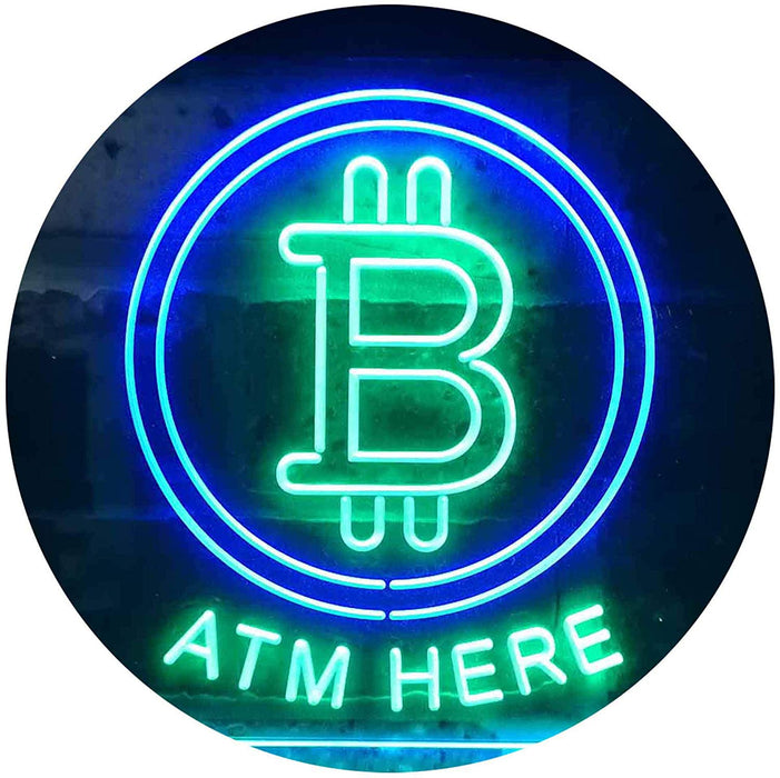 Bitcoin ATM Here LED Light Sign - Way Up Gifts