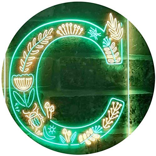 Family Name Letter C Monogram Initial LED Light Sign - Way Up Gifts