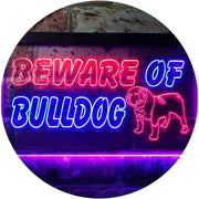 Beware of Bulldog LED Light Sign - LED Gift Works
