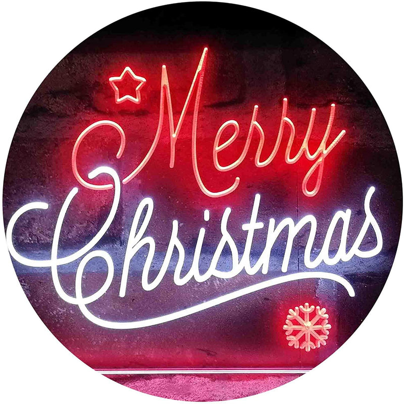 Merry Christmas Snowflakes LED Light Sign - LED Gift Works