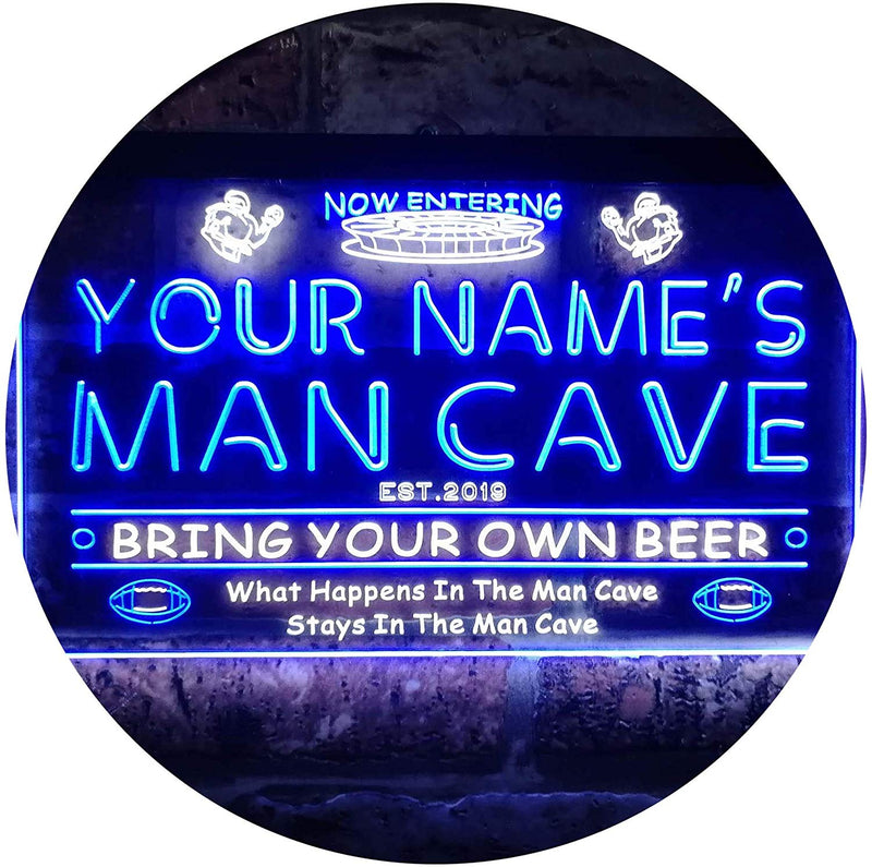 Personalized Sports Football Theme Man Cave LED Light Sign - LED Gift Works