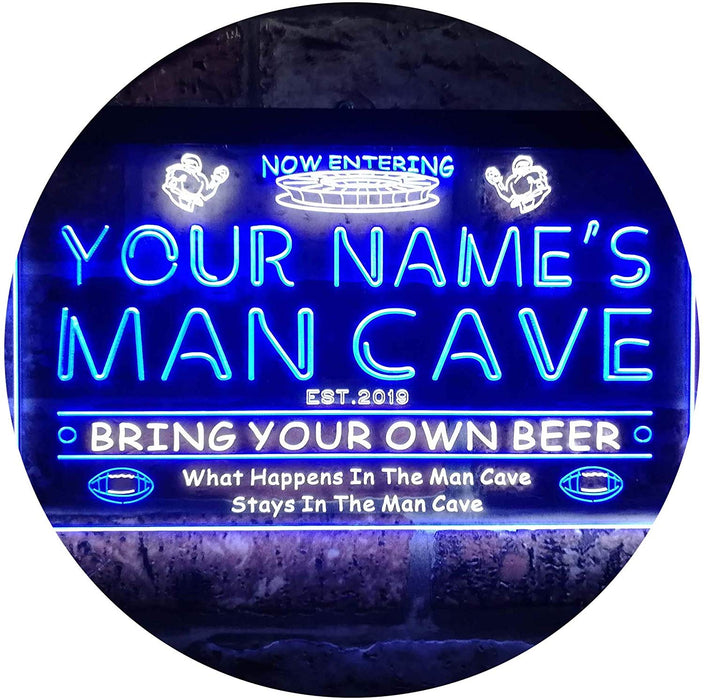 Personalized Sports Football Theme Man Cave LED Light Sign - Way Up Gifts