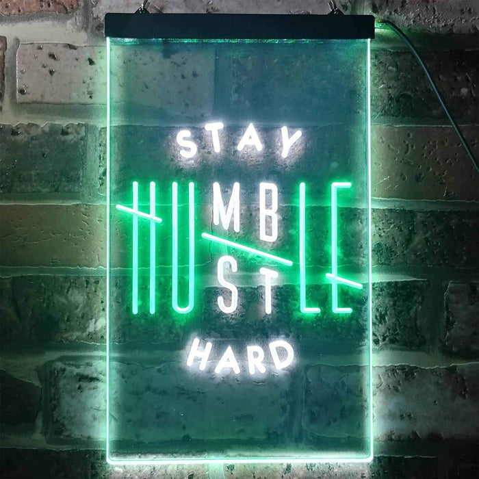 Motivational Quote Stay Humble Hustle Hard LED Light Sign - Way Up Gifts