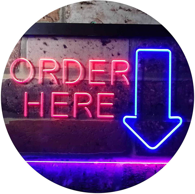 Arrow Order Here LED Light Sign - LED Gift Works