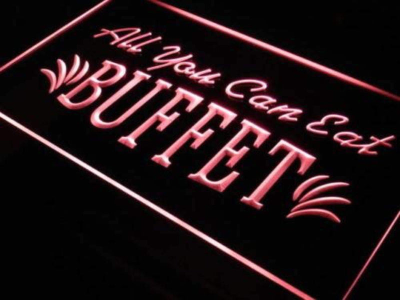 All You Can Eat Buffet LED Light Sign - LED Gift Works