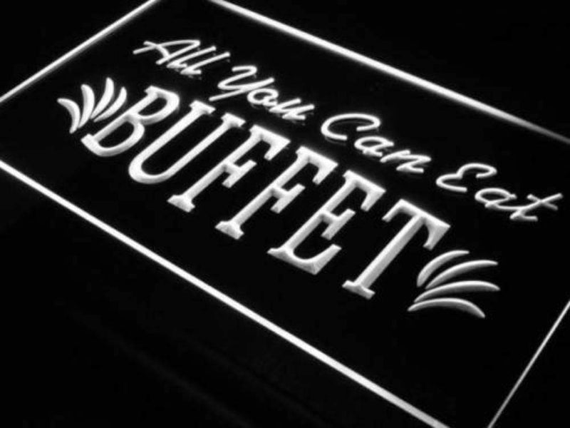 All You Can Eat Buffet LED Light Sign - LED Gift Works