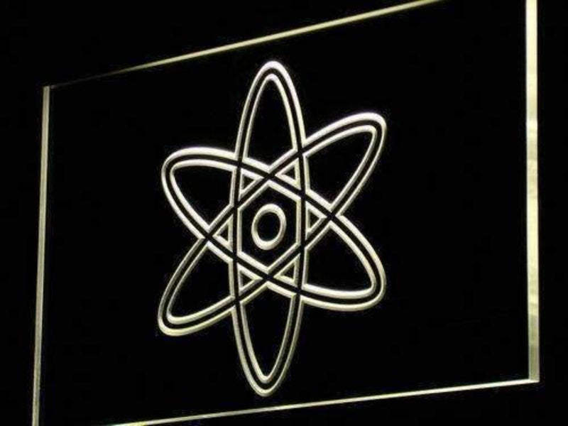 Atom Symbol Science LED Light Sign - LED Gift Works