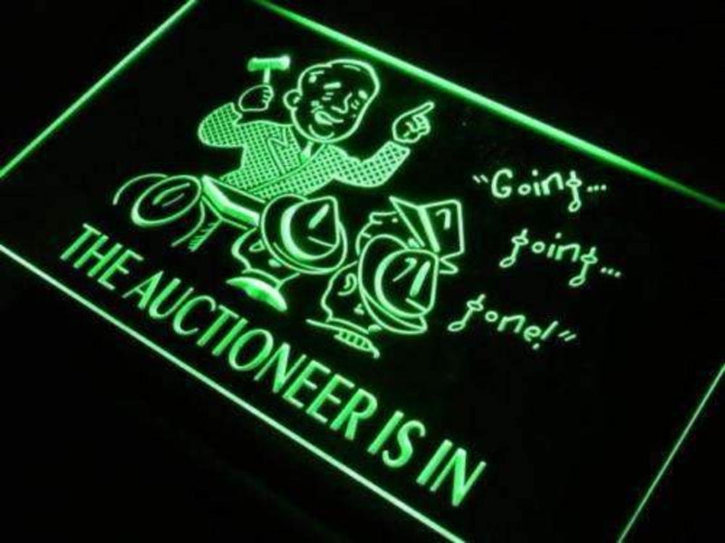 Auctioneer is In Auction LED Light Sign - LED Gift Works