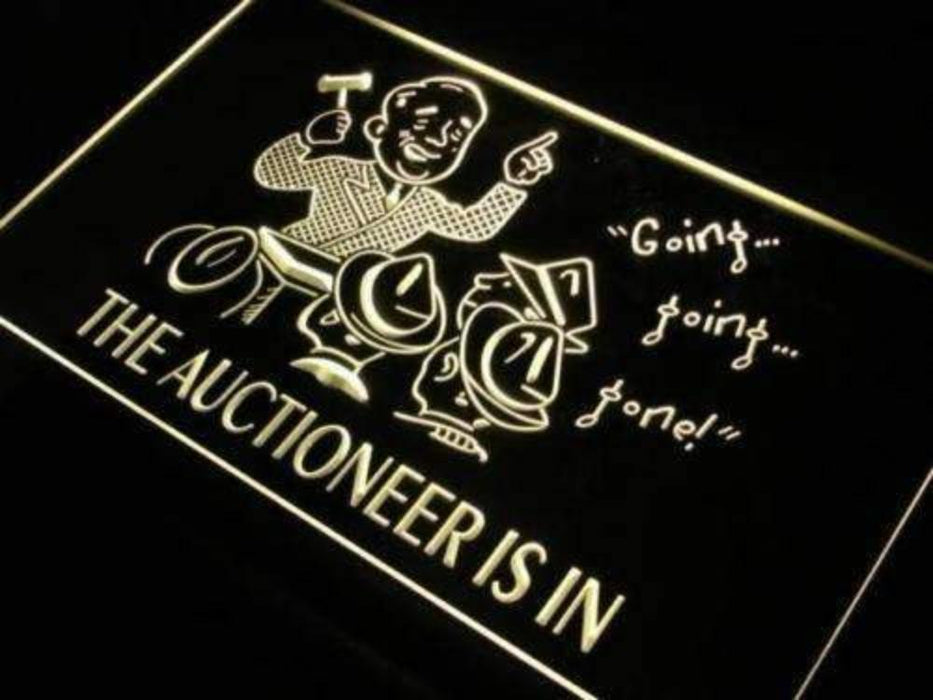 Auctioneer is In Auction LED Light Sign - Way Up Gifts