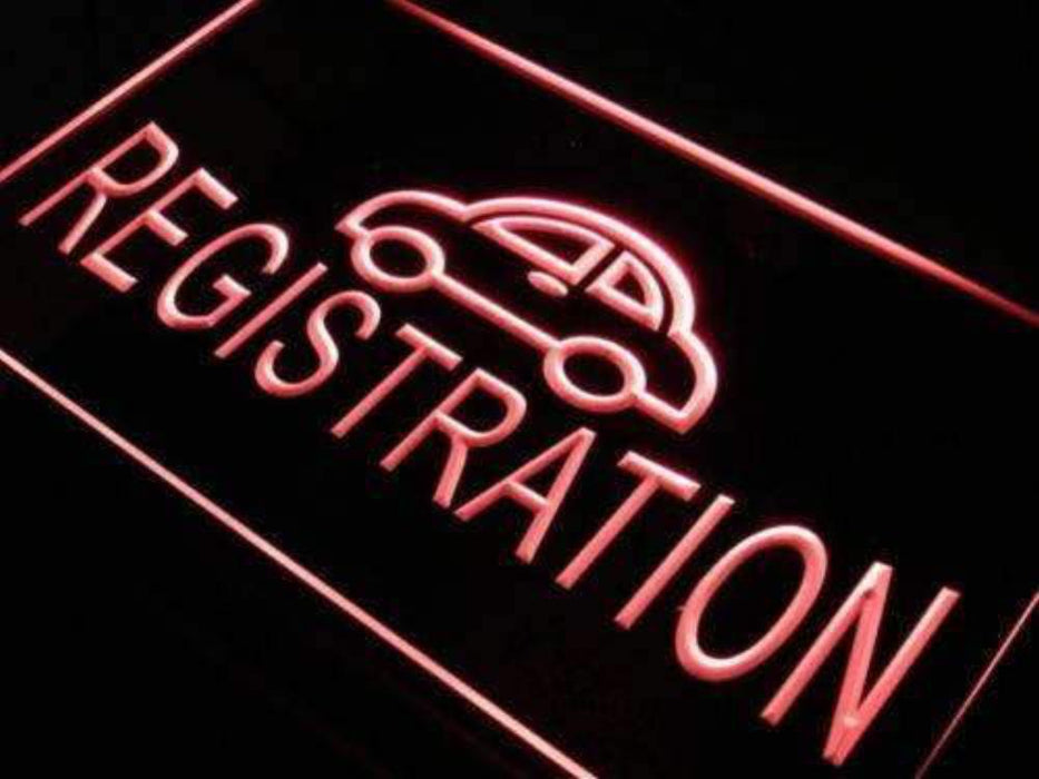 Auto Car Registration LED Light Sign - Way Up Gifts