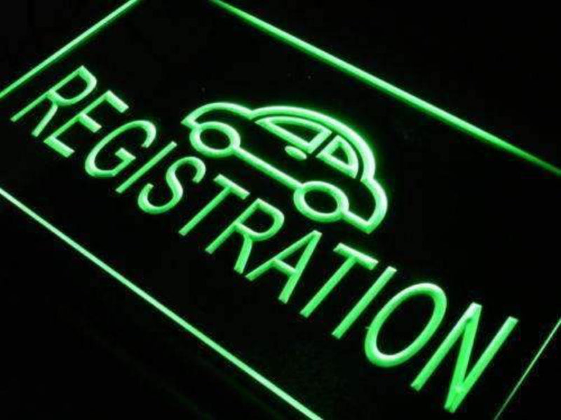 Auto Car Registration LED Light Sign - LED Gift Works