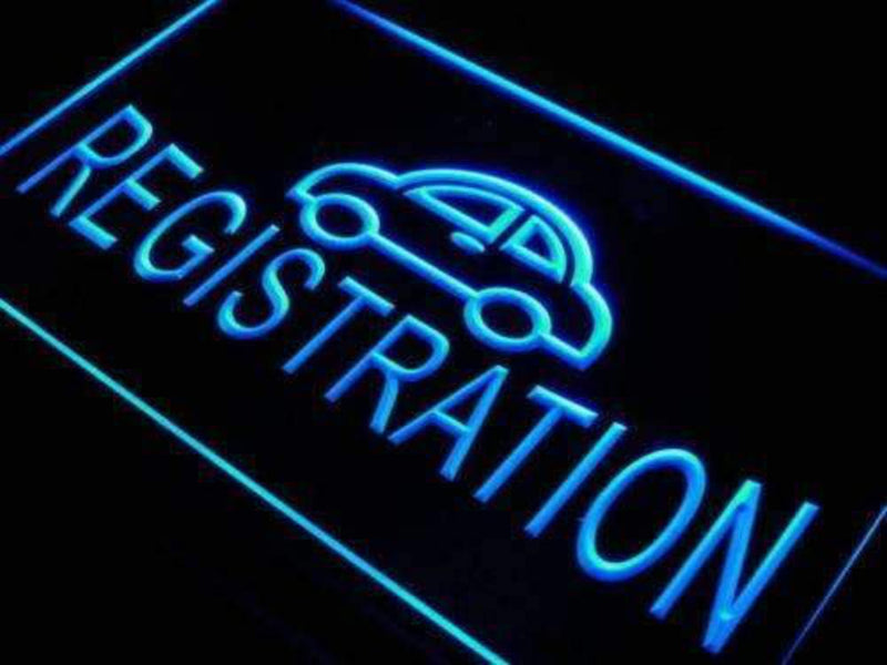 Auto Car Registration LED Light Sign - LED Gift Works