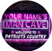Personalized Patriots Country Man Cave LED Light Sign - Way Up Gifts