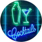 Cocktail Shaker Drinks Cocktails LED Light Sign - LED Gift Works