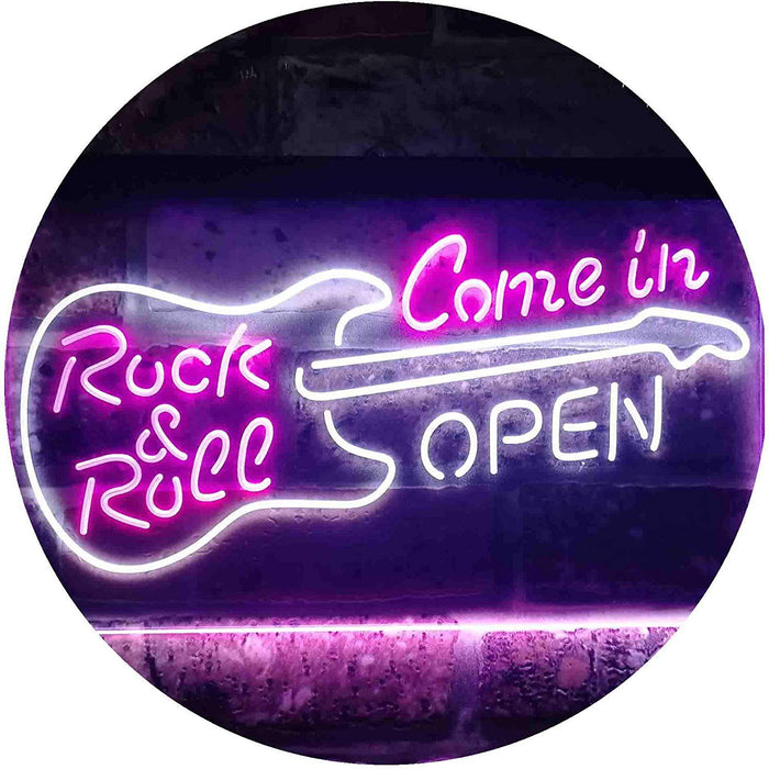 Come in Open Guitar Rock & Roll LED Light Sign - Way Up Gifts