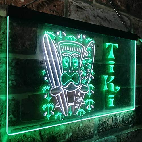 Surf Mask Man Tiki Bar LED Light Sign - Way Up Gifts
