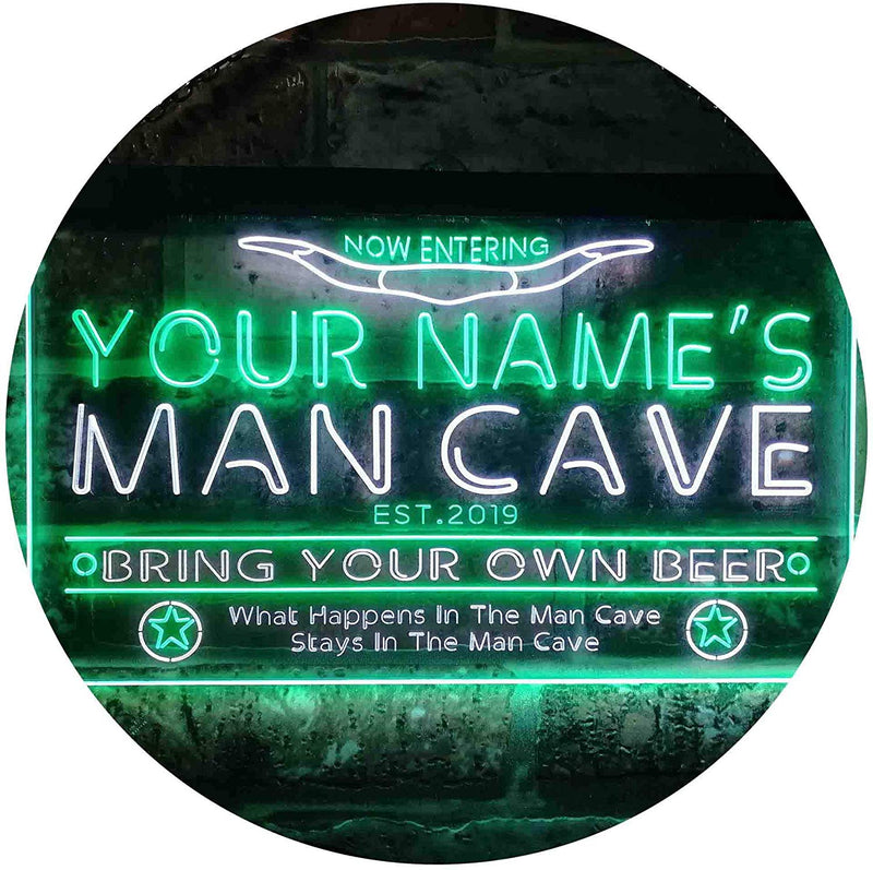 Personalized Western Theme Man Cave LED Light Sign - LED Gift Works