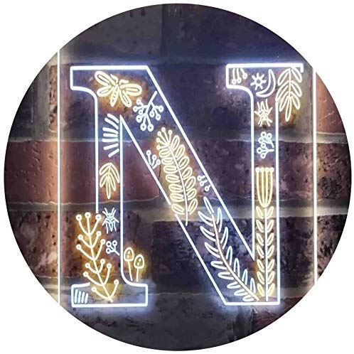 Family Name Letter N Monogram Initial LED Light Sign - Way Up Gifts
