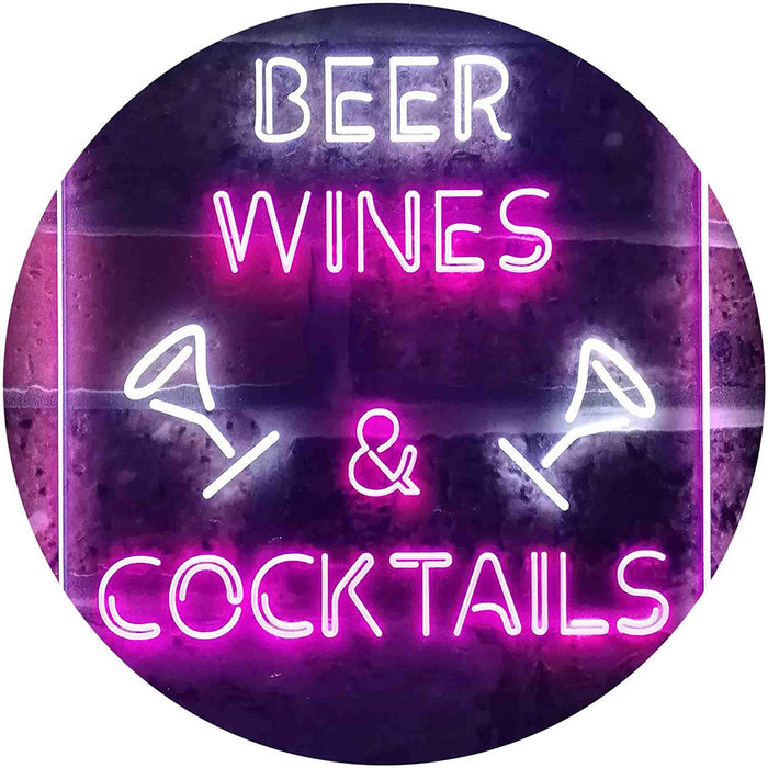 Beer Wine Cocktails LED Light Sign - Way Up Gifts