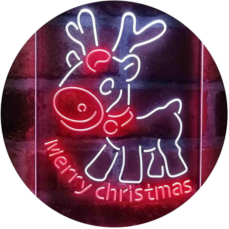 Merry Christmas Reindeer LED Light Sign - LED Gift Works