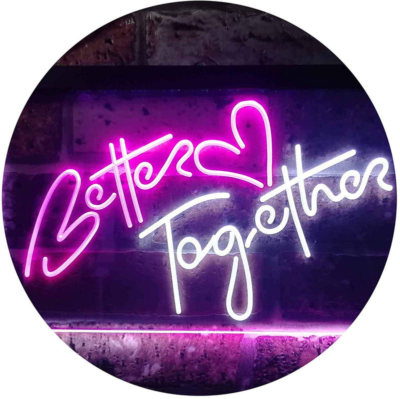 Love Heart Better Together LED Light Sign - LED Gift Works