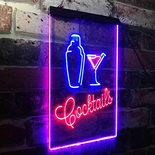 Cocktail Shaker Drinks Cocktails LED Light Sign - LED Gift Works
