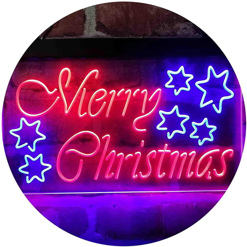 Merry Christmas Stars Decoration LED Light Sign - LED Gift Works