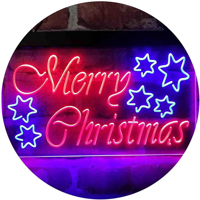 Merry Christmas Stars Decoration LED Light Sign - Way Up Gifts