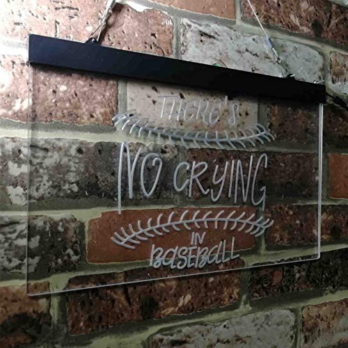 There is No Crying in Baseball Quote LED Light Sign - Way Up Gifts