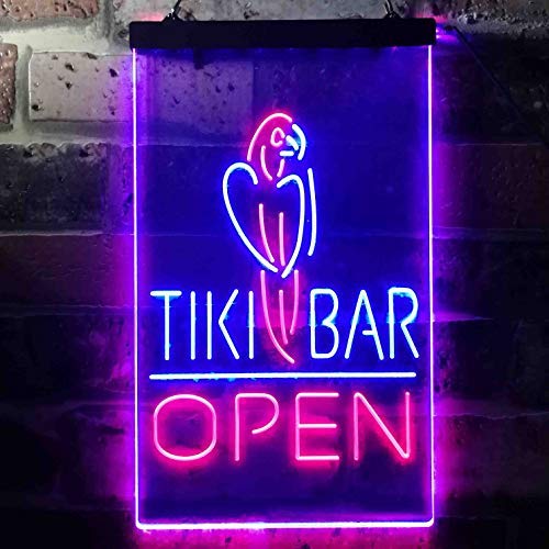 Parrot Tiki Bar Open LED Light Sign - LED Gift Works