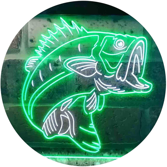 Bass Fish Cabin Decor Fishing Bait Store LED Light Sign - Way Up Gifts
