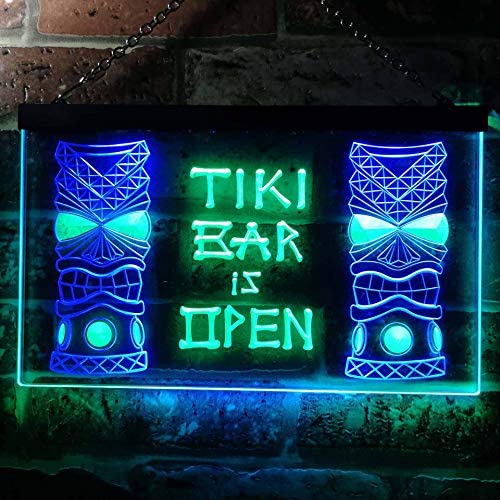 Tiki Bar Open LED Light Sign - Way Up Gifts