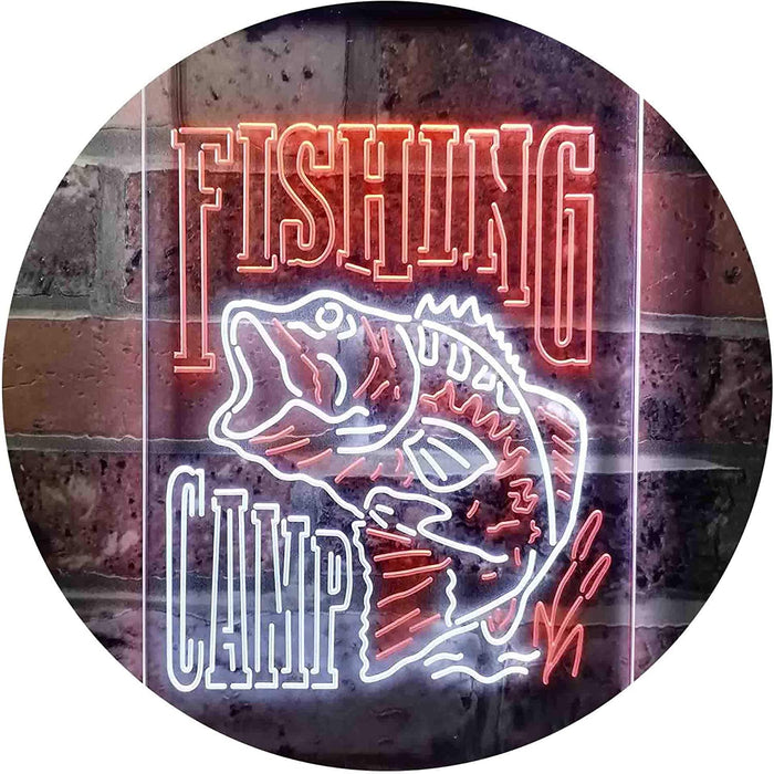 Fishing Camp Fish Cabin Decor LED Light Sign - Way Up Gifts